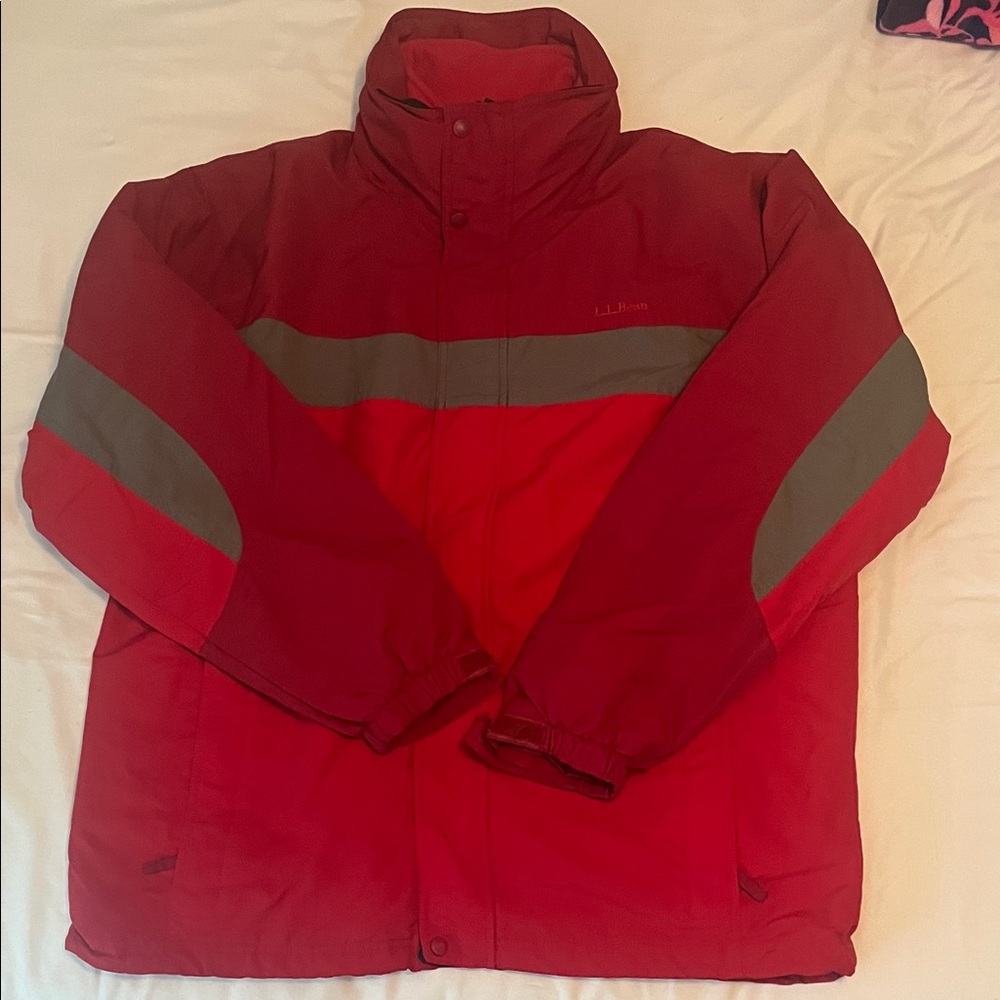 L.L. Bean Men's Red and Gray Ski Jacket